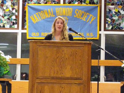 Honor Guard
Chelsie Nectow, who performed the musical interlude at the 2009 ORR National Honor Society Induction Ceremony. (Photo by Olivia Mello)
