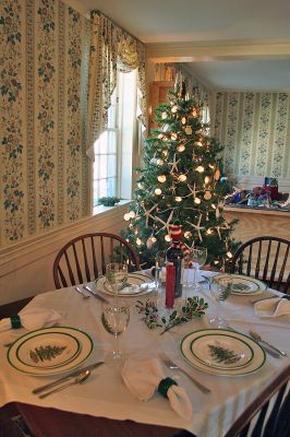 Sailing Into the Holidays
The ladies of the Sippican Womans Club are gearing up for their 22nd Annual Holiday House Tour and Tea from 10:00 am to 4:00 pm on Saturday, December 13, rain or shine. This years theme, Sailing Into the Holidays, will be reflected in the decor of the Historic Handys Tavern which includes items of nautical interest from the surrounding communities. (Photo by Robert Chiarito).
