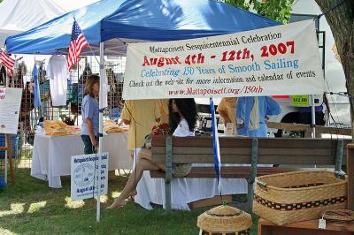 Harbor Days 2007
Mattapoisett's annual seaside Harbor Days festival, sponsored by the Mattapoisett Lions Club, was held in Shipyard Park on the weekend of July 20-22, drawing thousands of people who enjoyed craft booths, great food, amazing entertainment, and some hometown pride. (Photo by Robert Chiarito).
