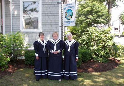 Heritage Bus Tours
Mattapoisett Historical Society members Margaret DeMello, Bobbi Gaspar and Carroll Chase pose in costume outside the Mattapoisett Town Hall in preparation for this weekends Heritage Days bus tours. The hourly historical bus tours featuring a history of Crescent Beach depart from the American Legion Hall on Depot Street on Sunday August 3 from 11:30 am until 4:30 pm.

