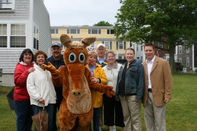 I Found the Aardvark!
Mattapoisett residents turned out for FOX 25 Morning News' live broadcast from Shipyard Park on Friday, June 6, 2008 and took time to pose with The Wanderer's aardvark.
