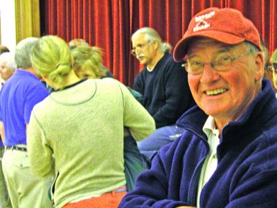 Winning Smile
Newly-elected Marion Selectman Roger F. Blanchette flashes a winning smile just moments before hearing he handily defeated incumbent David K. Pierce in the May 30 Annual Town Election. He garnered 666 votes to Mr. Pierce's 579. (Photo by Kenneth J. Souza).
