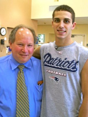 Remarkable Recovery
Derek Ashworth, the son of Scott and Wendy Ashworth of Rochester, poses with Dr. David M. Lowell, MD, a board-certified neurologist and medical director of the Rehabilitation Hospital of the Cape and Islands, where Derek made a remarkable recovery after suffering from Eastern Equine Encephalitis (EEE). Derek returned home this past weekend and is well on his way to what many have called a miraculous recovery. (Photo courtesy of Carole Stasiowski).
