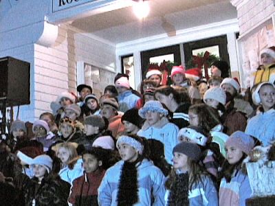 Christmas Classics
Students in the Rochester Memorial School Chorus performed several holiday classics during the towns annual Christmas Tree Lighting held on Monday, December 5 at the Rochester Town Hall. The annual event included a visit from Santa Claus, a performance from the Rochester Memorial School Band, and cookies, cider, egg nog, and other seasonal treats. (Photo by Kenneth J. Souza).
