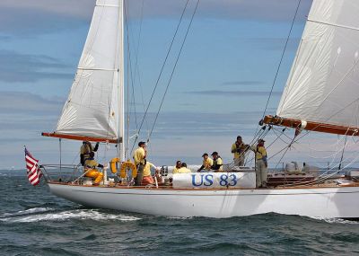 Bermuda Bound
Kathleen (pictured), owned by Jim Feeney of Marion, traded the lead with first-to-finish Morgans Ghost until late morning Tuesday when the newer vessel pulled away on a wind shift to carry it to within 10 miles of the finish. Kathleen ultimately finished third overall at 11:32 in the 2007 Marion-Bermuda Race.

