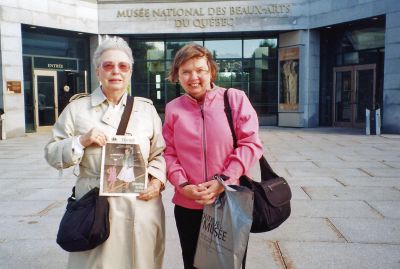 Quebec City
Lee Yeaton of Mattapoisett and her daughter Sandra Doane pose on a cold, windy September day at the Museum of Fine Arts in Quebec City with a copy of The Wanderer. (11/08/07 issue)
