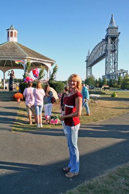 Lulu's Rose Colored Walk
Gretchan Pyne of Wareham, author of Lulus Rose-Colored Glasses and the founder of Lulus Rose-Colored Walk and Family Festival, is seen here during the second annual benefit event which kicked off at the Cape Cod Canal in Buzzards Bay on Saturday, September 29. Proceeds from the event went to the Make It Happen Campaign and to provide memberships to the Wareham YMCA for families in need. (Photo by Robert Chiarito).
