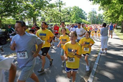Marion Village 5K
Nearly 400 runners -- the largest turnout to date -- partcipated in the tenth annual Marion Village 5K Road Race which was held on Saturday, June 23. The runners stepped off from the campus of Tabor Academy in downtown Marion Village. (Photo by Robert Chiarito).

