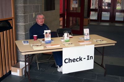 Flu Clinic
EMT Everett Eaton checks in people during the recent Marion Flu Clinic held at Tabor Academy on November 8. (Photo by Robert Chiarito).
