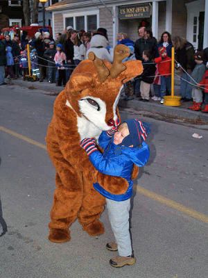 Run, Run Rudolph
Rudolph the Red-Nosed Reindeer was one of the special guests during the 2006 Marion Village Holiday Stroll held on Sunday, December 10. (Photo by Joe LeClair).
