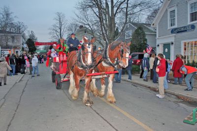 Marion Christmas Stroll 2007
Santa takes a horse-drawn carriage ride through the village during Marion's Annual Christmas Village Stroll held on Sunday, December 9, 2007. (Photo by Robert Chiarito).
