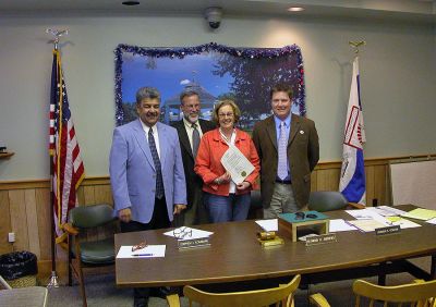 Ann Lynch Day
The Mattapoisett Board of Selectmen recently proclaimed May 22, 2007 as "Ann Lynch Day" in Mattapoisett. Ms. Lynch recently retired from the Boston Health System after working for 28 years for the Veterans Administration Hospital. She also served in the United States Army from 1967 to 1977. (Photo by Kenneth J. Souza).
