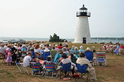 A Sort of Homecoming
Members of the Mattapoisett Congregational Church met at Neds Point for an open-air church service on Sunday, September 9 as the congregation celebrated their fourth annual Homecoming Sunday. Reverend Dr. Virginia Child welcomed nearly 200 church members, friends and guests to a morning filled with fellowship, food and games. (Photo by Robert Chiarito).
