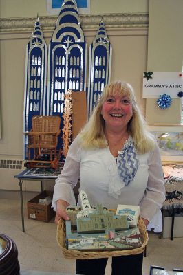 Christmas Fair
Cindy Johnson of Mattapoisett shows off some unique craft items during the Mattapoisett Congregational Church's Annual Holiday Fair held on Saturday, November 15 inside the church's Reynard Hall. (Photo by Robert Chiarito).

