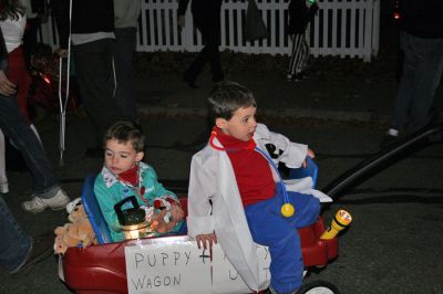 Mattapoisett Halloween Parade 2008
The Mattapoisett Police Department once again sponsored a parade of little ghouls and goblins through the streets of Mattapoisett Village on October 31. A bevy of prizes was awarded for the best costume in various categories and treats were provided to all participants. (Photo by Patricia Aleks).
