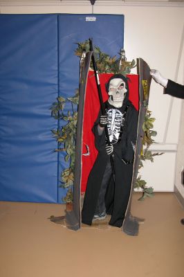 Mattapoisett Halloween Parade 2007
First Place winner in the Scariest Costume category was Freeman Bauer as a coffin monster/grim reaper. (Photo by Deborah Silva).
