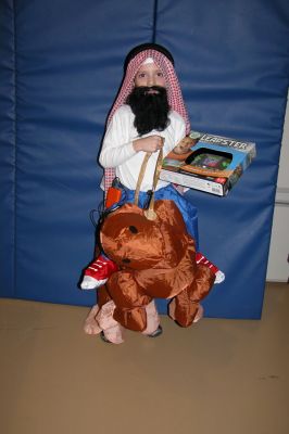 Mattapoisett Halloween Parade 2007
Second Place winner in the Grade 1 and 2 category was Zach Mooney as man riding a camel. (Photo by Deborah Silva).
