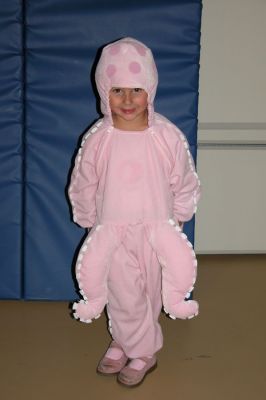 Mattapoisett Halloween Parade 2007
Honorable Mention winner in the Preschool and Kindergarten category was Tess Rosnoid as pink octopus. (Photo by Deborah Silva).
