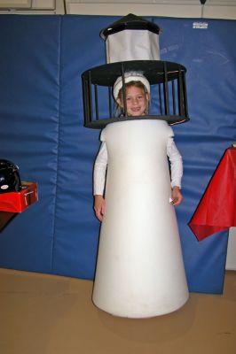 Mattapoisett Halloween Parade 2007
Second Place winner in the Grade 3 and 4 category was Eliza VanVoris as Ned's Point Lighthouse. (Photo by Deborah Silva).
