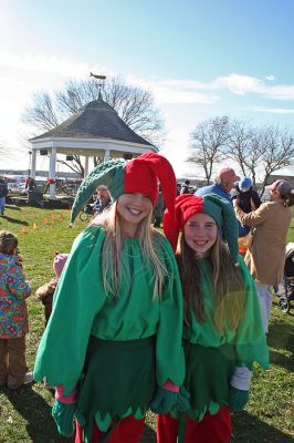 Holiday in the Park 2007
A couple of Santa's helpers pose during Mattapoisett's annual "Holiday in the Park" celebration which was held in Shipyard Park on Saturday, December 1, 2007 and drew a record crowd to the seasonal seaside event. (Photo by Robert Chiarito).
