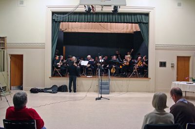 Mandolins in Mattapoisett
On Sunday night, October 28, the Mattapoisett Congregational Church welcomed the Providence Mandolin Orchestra to Reynard Hall for an evening of stringed delights. (Photo by Robert Chiarito).
