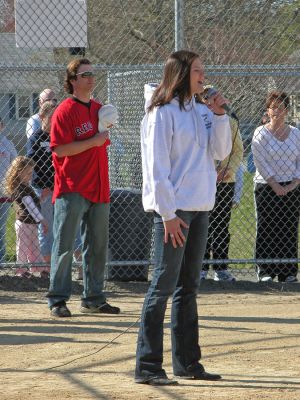 Mattapoisett Opening Day 2007
Opening Day Ceremonies for the 2007 season of Mattapoisett Youth Baseball (MYB) included special guests and local legends such as former American Idol contestant Ayla Brown (pictured), who sang the National Anthem and threw out the ceremonial first pitch, and former Boston Red Sox pitcher Brian Rose. The day also included a tribute to longtime MYB supporter and former Mattapoisett Recreation Director John Haley with the field at Old Hammondtown School in his honor. (Photo by Robert Chiarito).
