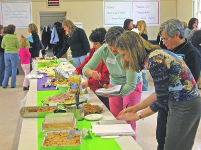 Soup Swap
Reynard Hall of the Mattapoisett Congregational Church was brimming with several taste sensations on Saturday, January 27 as the church played host to its first annual Soup Swap fundraiser. A perfect antidote to the colder winter climate, the event was the brainchild of Kim Field and it drew about 85 participants who cooked up their own special soup recipe to sample along with appetizers and desserts as well. (Photos by Robert Chiarito).
