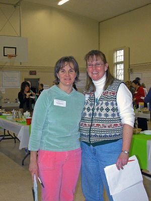 Soup Swap
Reynard Hall of the Mattapoisett Congregational Church was brimming with several taste sensations on Saturday, January 27 as the church played host to its first annual Soup Swap fundraiser. A perfect antidote to the colder winter climate, the event was the brainchild of Kim Field (seen here with co-organizer Sharon Pinard, left) and it drew about 85 participants who cooked up their own special soup recipe to sample along with appetizers and desserts as well. (Photos by Robert Chiarito).
