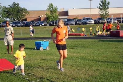 Tracking On
The Mattapoisett Track Club runs has resumed its nine-week summer session, with meets taking place on every Monday and Wednesday through August 13. They take place from 6:00 to 8:00 pm and is open to everyone, ages 3 and up. The club is funded by the summer Mattapoisett Wharf Dances, which take place every Thursday night at 7:00 pm. (Photo by Olivia Mello).


