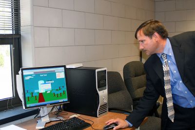 Water Works
Patrick O'Neale of Tata and Howard explains the computer monitoring system inside the Mattapoisett River Valley Water District's Treatment Plant on Friday, May 30. (Photo by Kenneth J. Souza).
