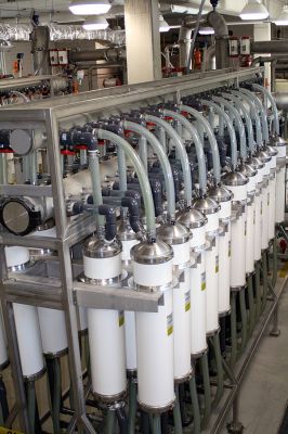 Water Works
The elaborate water filtration system inside the new Mattapoisett River Valley Water District's Treatment Plant on Tinkham Lane in Mattapoisett. (Photo by Kenneth J. Souza).
