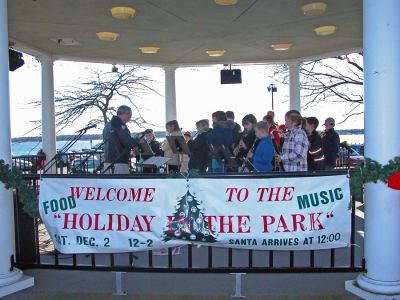 Mattapoisett Holiday Village Stroll 2006
Members of the Old Hammondtown School and Old Rochester Regional Junior High School Wind Ensemble performed holiday classics during Mattapoisett's first annual Holiday Village Stroll on Saturday, December 2 in Shipyard Park. (Photo by Robert Chiarito).
