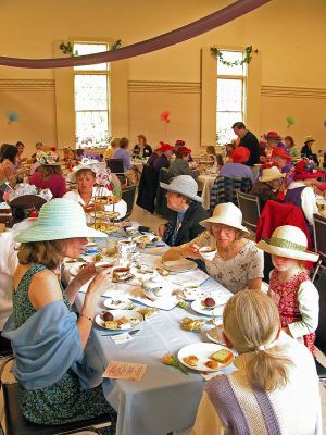 Mother-Daughter Tea
A "Mother-Daughter Tea" was held on Saturday, May 19 in Reynard Hall at the Mattapoisett Congregational Church. The tea featured a Language of Flowers, Fans, and Calling Cards along with a presentation by Donna and Ron Lasko, named the Ultimate Tea Couple by the Tea Association of the USA. (Photo by Robert Chiarito).
