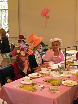 Mother-Daughter Tea
A "Mother-Daughter Tea" was held on Saturday, May 19 in Reynard Hall at the Mattapoisett Congregational Church. The tea featured a Language of Flowers, Fans, and Calling Cards along with a presentation by Donna and Ron Lasko, named the Ultimate Tea Couple by the Tea Association of the USA. (Photo by Robert Chiarito).
