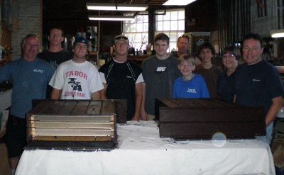 Bat Boys
Members of Boy Scout Troop 32 in Marion recently planned and constructed six Bat Hotels to help combat the mosquito population. (Photo by Sarah K. Taylor)

