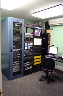 ORCTV Online
The new playback system for Old Rochester Community Television (ORCTV) is now up and fully functional at their Marion-based facility inside the Captain Hadley House on the corner of Route 6 and Front Street. The system provides a public access channel for the three towns, an education channel for the three towns, and a dedicated government channel for each on both the Comcast and Verizon cable systems. (Photo by Robert Chiarito).
