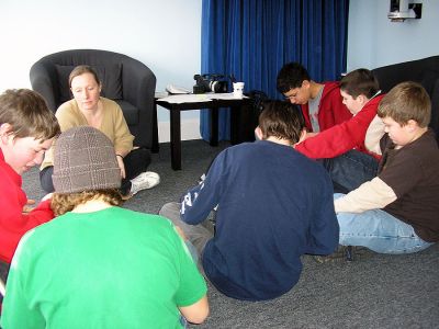 Video Vision
Ruben Colon (left) and Luke McGraw (far right) are among students at the video production camp at ORCTV studios during school winter vacation. The camp was taught by ORCTV Executive Director Kimberly Miot (far left). (Photo by Ricky A. Pursley)

