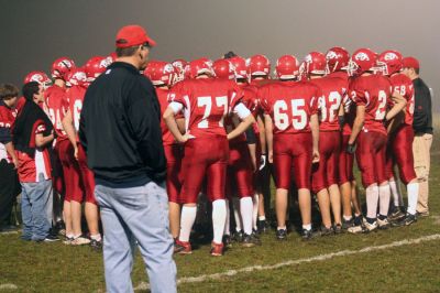 Football in the Fog
On a foggy night where it was difficult to see across the field, members of Old Rochester Regional High Schools Bulldog football team faced off against the Wareham Vikings on ORRs home turf. The competitive November 14 game ended up being an important win for the Bulldogs, 23-22. (Photo by Robert Chiarito).
