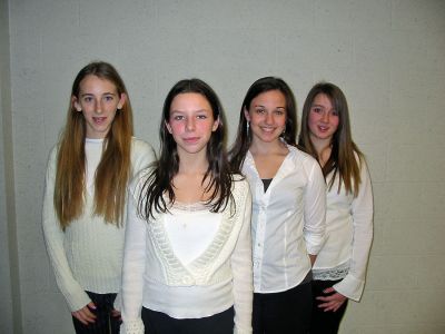 ORR Junior High Holiday Concert
Female members of the ORR Junior High School Chorus pose during a break in their annual Holiday Concert on Thursday, December 14 at the school. (Photo by Nancy MacKenzie).
