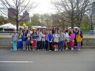 ORR Walk For Hunger
The Old Rochester Regional High School Youth Council joined forces with the Church of the Pines and the Marion Congregational Church youth groups for the Walk for Hunger in Boston on May 6. This is the third year the group has walked as the Hunger Commission of Southeastern Massachusetts team. More than half of the participants walked the full 20 miles, raising over $3,500 to fight hunger in Massachusetts. (Photo courtesy of Kathy Marx).
