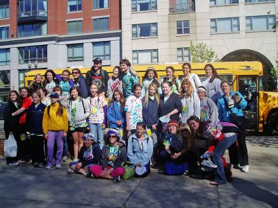 ORR Walk For Hunger
The Old Rochester Regional High School Youth Council joined forces with the Church of the Pines and the Marion Congregational Church youth groups for the Walk for Hunger in Boston on May 6. This is the third year the group has walked as the Hunger Commission of Southeastern Massachusetts team. More than half of the participants walked the full 20 miles, raising over $3,500 to fight hunger in Massachusetts. (Photo courtesy of Kathy Marx).
