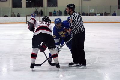 ORR on Ice
The Old Rochester/Fairhaven Hockey team was just seconds away from a win when they faced Wareham at Tabor Academy on Wednesday, January 21 when the Vikings staged a furious comeback, winning the game 6-5 on an empty net goal as time expired. (Photo by Robert Chiarito).
