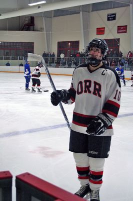 ORR on Ice
The Old Rochester/Fairhaven Hockey team was just seconds away from a win when they faced Wareham at Tabor Academy on Wednesday, January 21 when the Vikings staged a furious comeback, winning the game 6-5 on an empty net goal as time expired. (Photo by Robert Chiarito).
