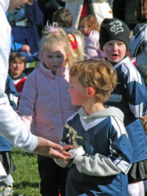 Oceaneers Soccer Club
Participants from the tri-towns who just completed the 2006-2007 season with the Oceaneers Soccer Club were given trophies during an awards ceremony held on Saturday, November 4. (Photo by Robert Chiarito).
