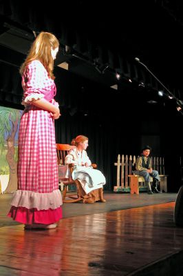 ORR Goes Oklahoma!
Members of the Drama Club at Old Rochester Regional Junior High School rehearse for their production of "G2K ... Oklahoma!" which is an adaptation of the classic musical which has been specifically designed for middle-school students. The production was staged at the school on November 8 and 9, 2006. (Photo by Kenneth J. Souza).
