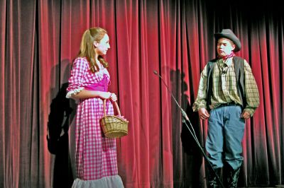 ORR Goes Oklahoma!
Members of the Drama Club at Old Rochester Regional Junior High School rehearse for their production of "G2K ... Oklahoma!" which is an adaptation of the classic musical which has been specifically designed for middle-school students. The production was staged at the school on November 8 and 9, 2006. (Photo by Kenneth J. Souza).
