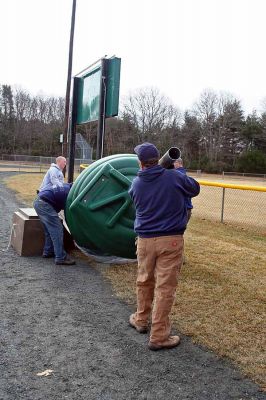 Playground Pals
An Army of volunteers descended on the Dexter Lane Sports Complex on Saturday, March 28 to build a much anticipated playground for the town of Rochester. The project is the result of a community wide fundraising effort spearheaded by Craig Davignon's 4th grade class at Rochester Memorial School over the last several years. (Photo by Robert Chiarito)
