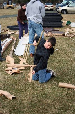 Playground Pals
An Army of volunteers descended on the Dexter Lane Sports Complex on Saturday, March 28 to build a much anticipated playground for the town of Rochester. The project is the result of a community wide fundraising effort spearheaded by Craig Davignon's 4th grade class at Rochester Memorial School over the last several years. (Photo by Robert Chiarito)
