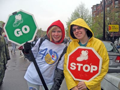 Walk for Hunger
Volunteer Becky Jenkinson of Rochester and Hannah Fels braved rainy weather to direct Walker traffic at Project Breads 40th annual Walk for Hunger recently. More than 40,000 dedicated Walkers showed their commitment to the cause by taking part in the event that raised a record-breaking $3.8 million. Funds go to emergency food programs, which are facing steep increases in the cost of food and fuel. For more information, visit www.projectbread.org.
