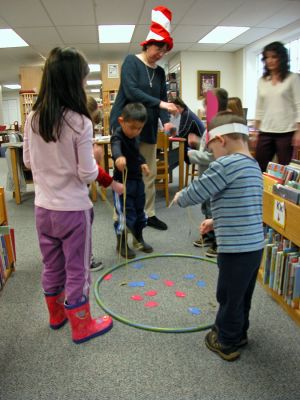 Cat Turns 50
The Plumb Memorial Library in Rochester held a Birthday Party commemorating the 50th anniversary of the release of Dr. Seuss' classic "The Cat in the Hat," which included fun, games and treats for all participants. The books author, the late Theodore Giesel, was a native of Springfield, MA. (Photo by Robert Chiarito).
